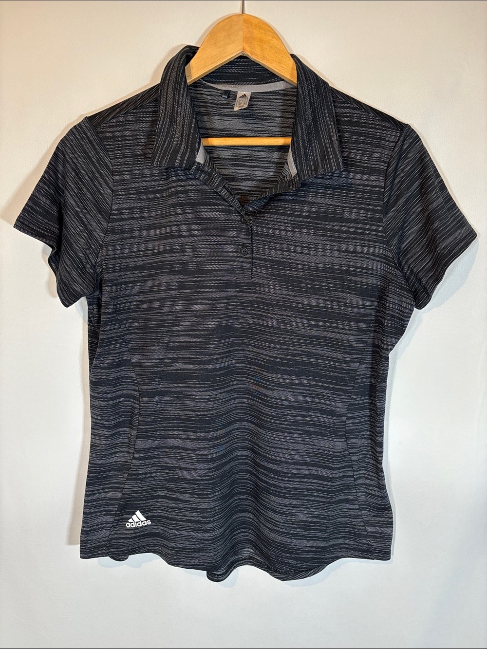 adidas Women’s Black Heathered Short Sleeve Polo